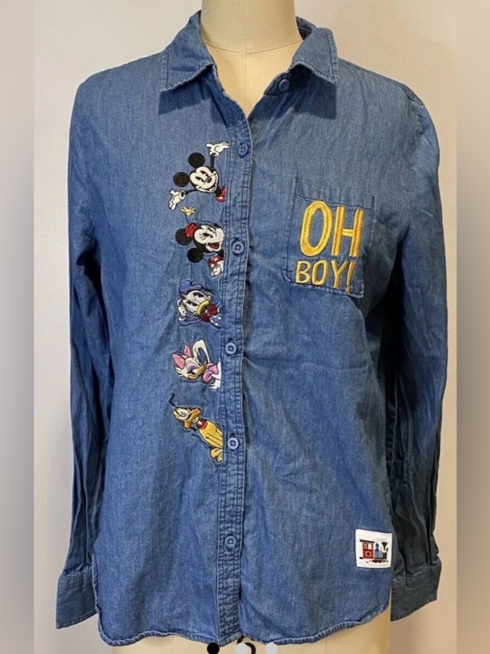 Disney Parks Mickey & Minnie’s Runaway Railway Oh Boy Denim Shirt Medium